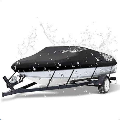 16-18ft Boat Cover Trailerable Marine Grade 600D Black