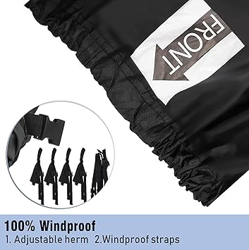 16-18ft Boat Cover Trailerable Marine Grade 600D Black