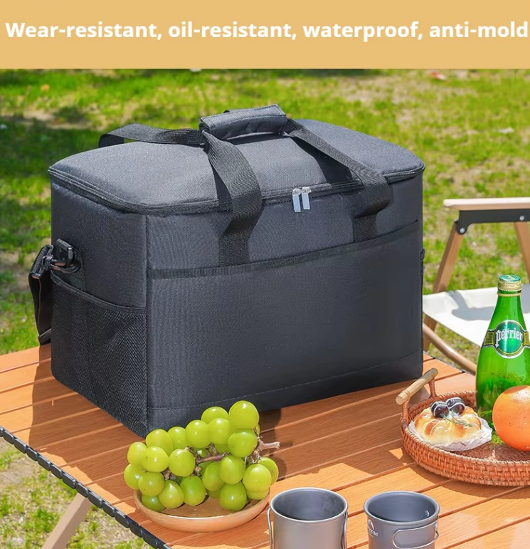 Large 35L Insulated Cooler Bag Soft Sided Leakproof Thermal Tote for Camping Beach Picnic BBQ Heavy Duty Grocery Carrier Grey